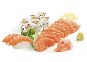 [J10] 2 sushi saumon, 9 sashimi saumon, 6 california saumon avocat
