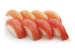 [J07] 4 sushi saumon, 4 sushi thon
